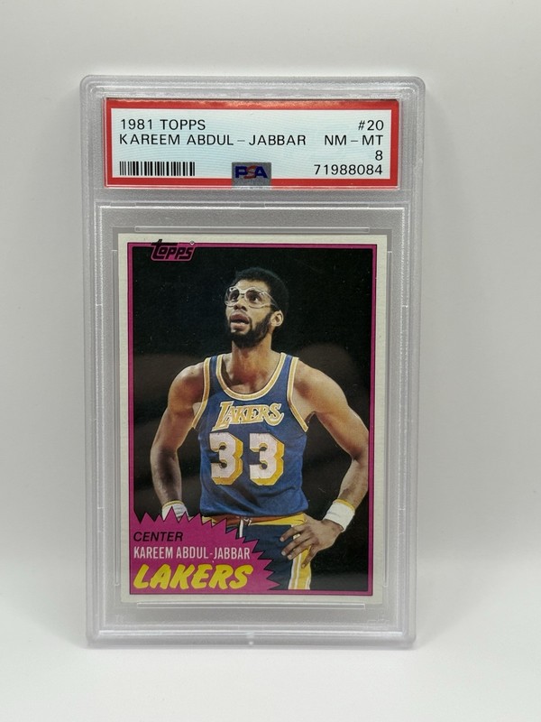 1981 Topps #20 Kareem Abdul-Jabbar PSA 8