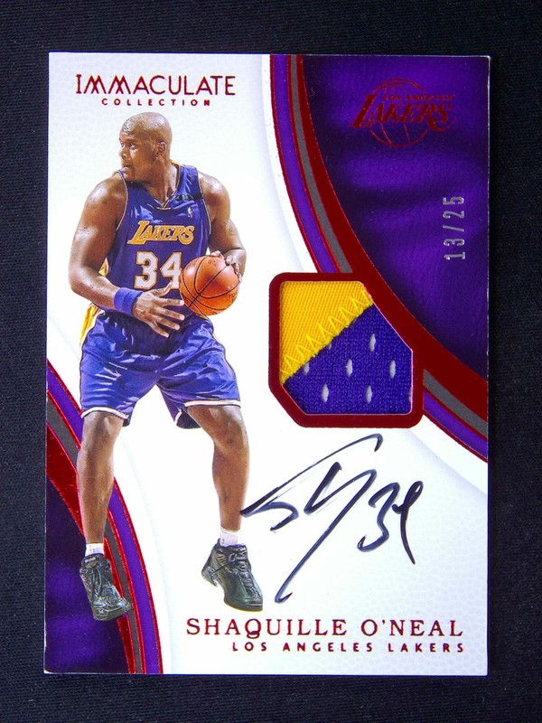 2016-17 Panini Immaculate Shaquille O'Neal Patch Auto Red /25