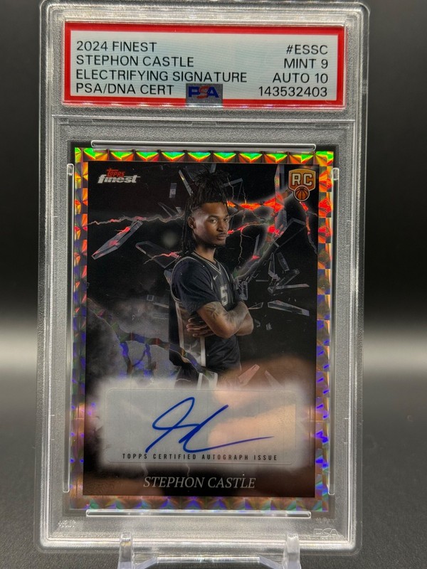 2024 TOPPS FINEST STEPHON CASTLE  ELECTRIFYING SIGNATURES #ESSC PSA 9 Auto 10