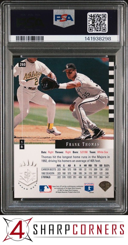 1993 SP #260 FRANK THOMAS WHITE SOX HOF PSA 10 view 2