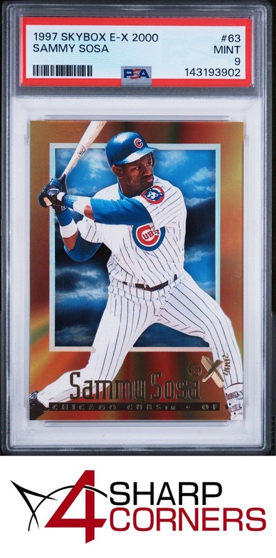 1997 SKYBOX E-X 2000 #63 SAMMY SOSA CUBS PSA 9