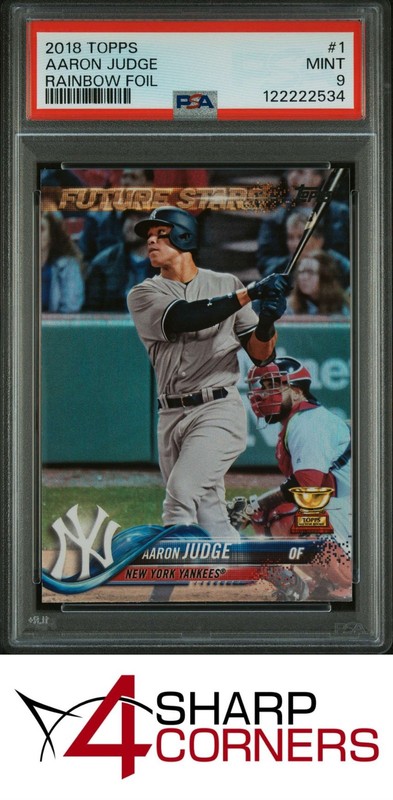 2018 TOPPS RAINBOW FOIL ALL-STAR ROOKIE #1 AARON JUDGE YANKEES PSA 9