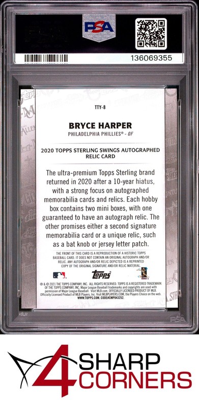 2021 TOPPS THROUGH THE YEARS #8 BRYCE HARPER PSA 10 view 2