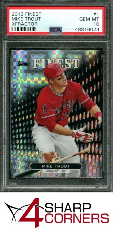 2013 FINEST XFRACTOR #1 MIKE TROUT ANGELS PSA 10