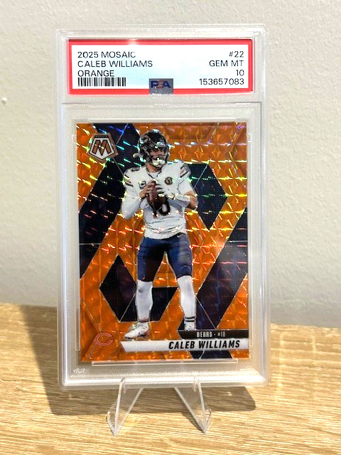 2025 Panini Mosaic Orange CALEB WILLIAMS #/199 PSA 10 CHICAGO BEARS COLOR MATCH