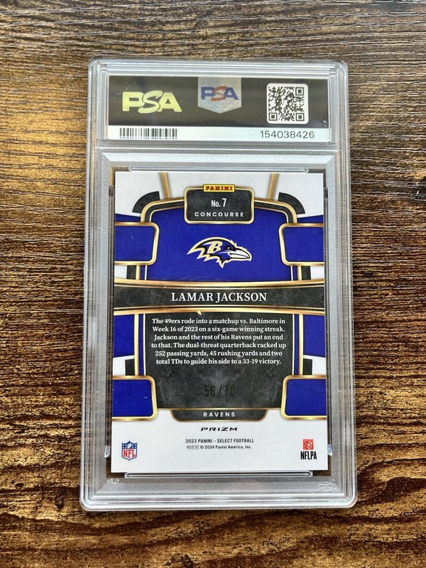 LAMAR JACKSON 2023 SELECT DRAGON SCALE /70 PSA 10 #7 RAVENS view 2
