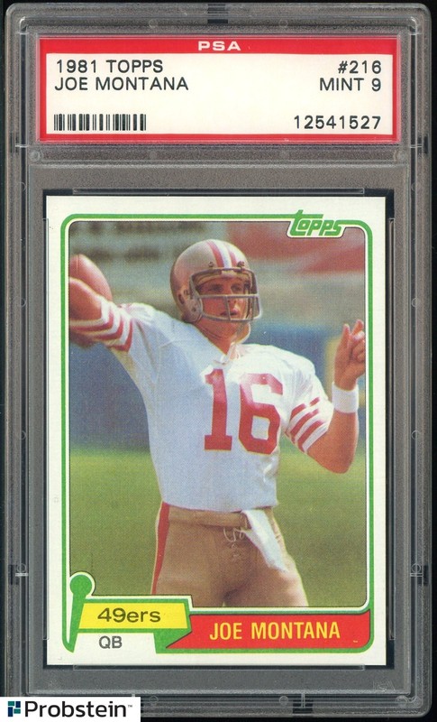 1981 Topps Football #216 Joe Montana San Francisco 49ers RC Rookie HOF PSA 9