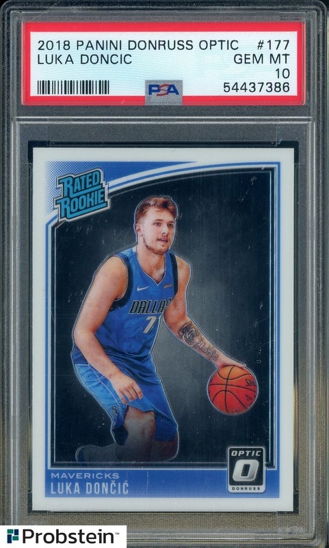 #1 2018 Donruss Optic #177 Luka Doncic Mavericks RC Rookie PSA 10 GEM MINT