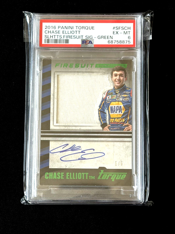 2016 Panini Torque Chase Elliott Firesuit Signat #SFS-CH RookieAuto /5 PSA 6