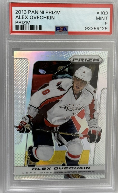 PSA Mint 9 2013-14 Panini Prizm SILVER 103 Alexander Ovechkin Washington Capital