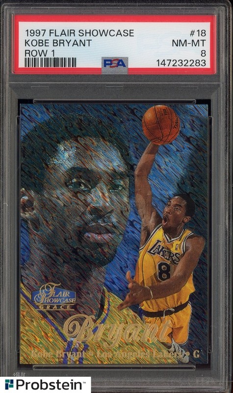 1997 Flair Showcase Row 1 #18 Kobe Bryant Lakers HOF PSA 8 NM-MT