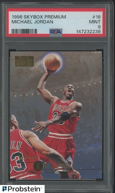 #1 1996 Skybox Premium #16 Michael Jordan Chicago Bulls HOF PSA 9 MINT