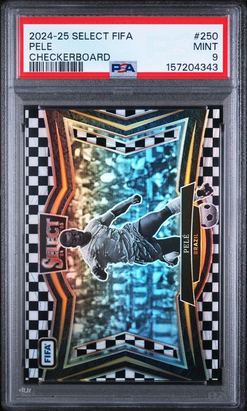 Pele 2024-25 Panini Select Fifa Black White Checkerboard Field Level Brazil