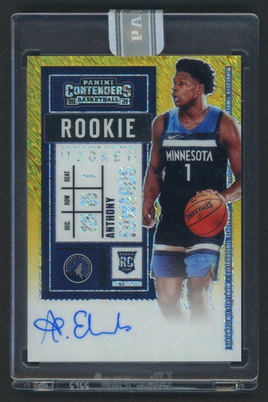 2020-21 Contenders Gold Shimmer Ticket Anthony Edwards RC AUTO 1/1 BLACK BOX