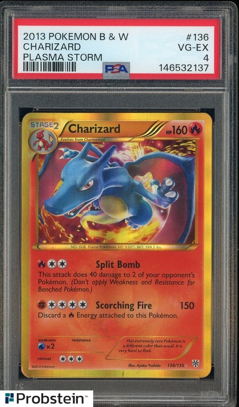 2013 Pokemon B & W Plasma Storm #136 Charizard PSA 4