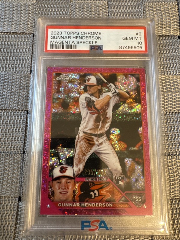 PSA 10-2023 Topps Chrome - Gunnar Henderson #2 Magenta Speckle Refractor