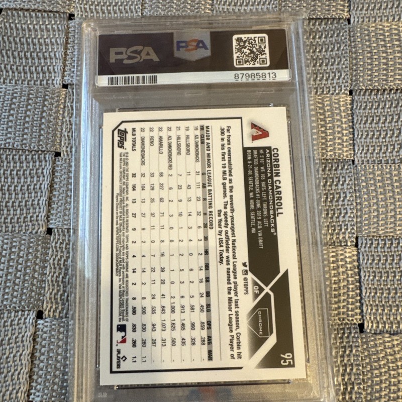 PSA 10-2023 Topps Chrome - Corbin Carroll #95 Magenta Speckle Refractor view 2