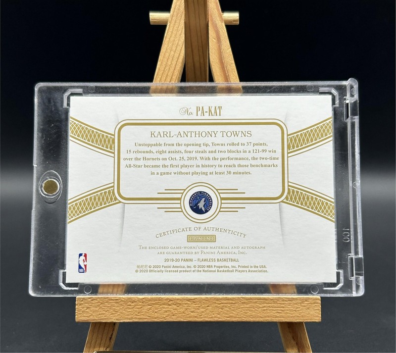 2019-20 Flawless Karl-Anthony Towns Patch Auto /25 view 2