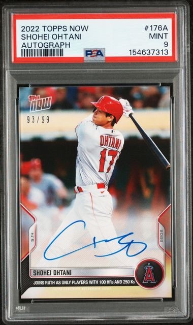 2022 MLB TOPPS NOW Shohei Ohtani On-Card Autograph Auto /99 PSA 9 #176A