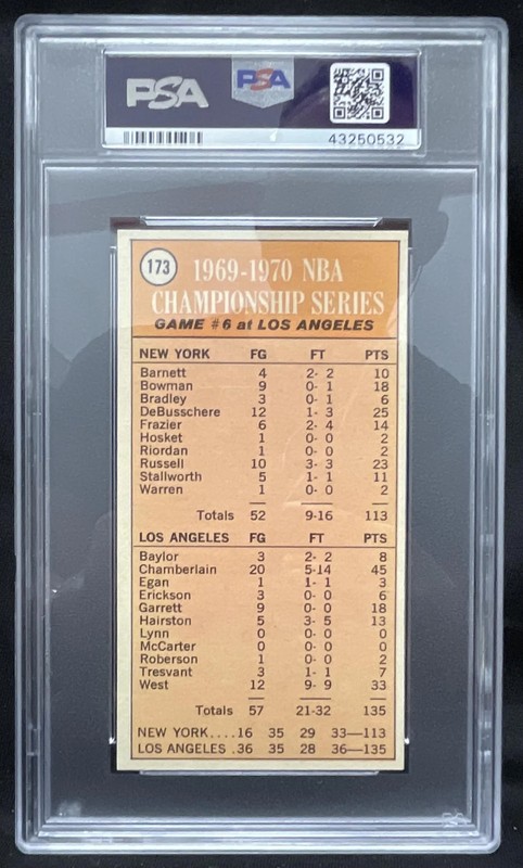 1970-71 Topps #173 1969-70 NBA Championship Game 6 Wilt Chamberlain PSA 7 view 2