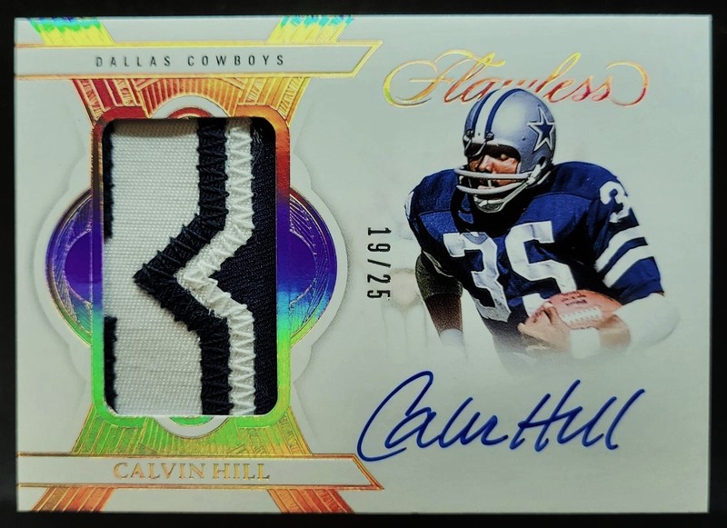 CALVIN HILL-2025 Flawless Holo-Gold (#19/25) 3-COLOR NUMBER PATCH/JERSEY/AUTO