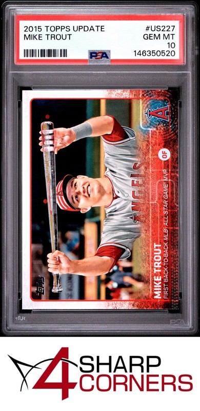 2015 TOPPS UPDATE #US227 MIKE TROUT ANGELS PSA 10