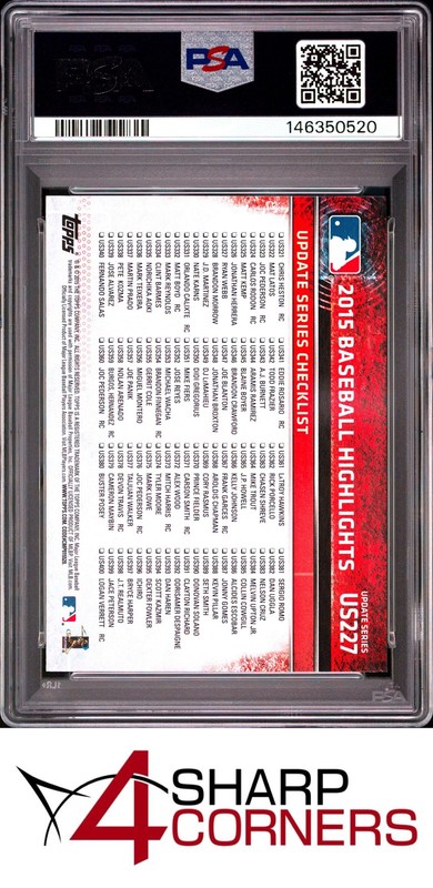 2015 TOPPS UPDATE #US227 MIKE TROUT ANGELS PSA 10 view 2