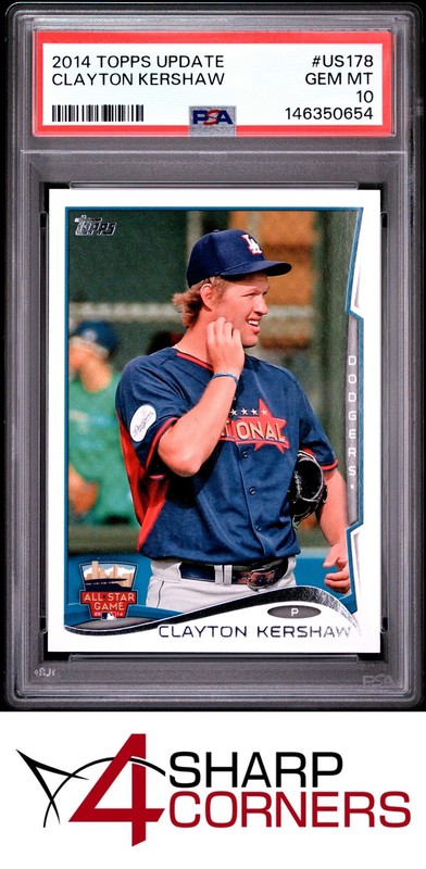 2014 TOPPS UPDATE #US178 CLAYTON KERSHAW DODGERS PSA 10