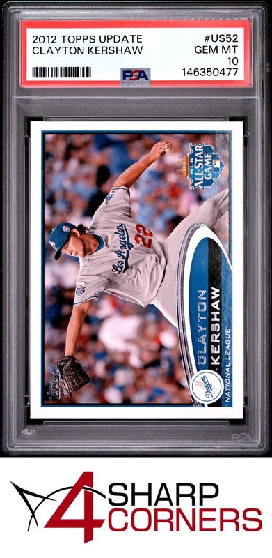 2012 TOPPS UPDATE #US52 CLAYTON KERSHAW PSA 10