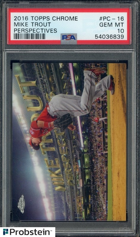 2016 Topps Chrome Perspectives Refractor #PC-16 Mike Trout Angels PSA 10