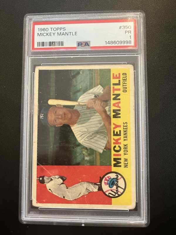 1960 Topps - PSA 1 Mickey Mantle #350 Very Well Centered!