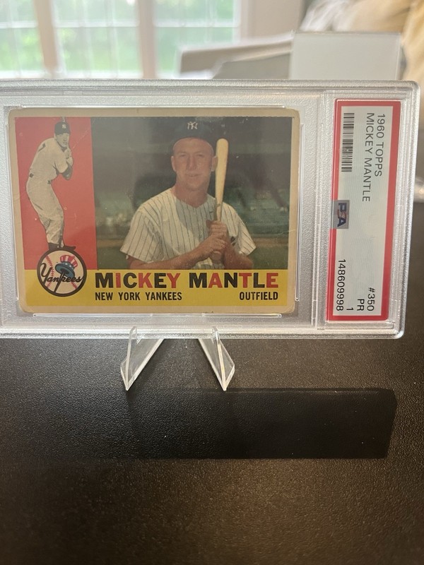 1960 Topps - PSA 1 Mickey Mantle #350 Very Well Centered! view 2