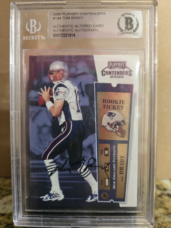 2000 Playoff Contenders Tom Brady Rookie RC Auto #144 BGS Altered Authentic Auto