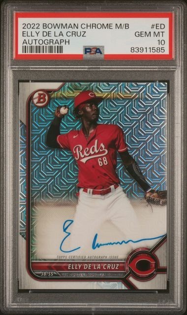 2022 Bowman Chrome Mega Box Autographs #ED Elly De La Cruz Auto PSA 10