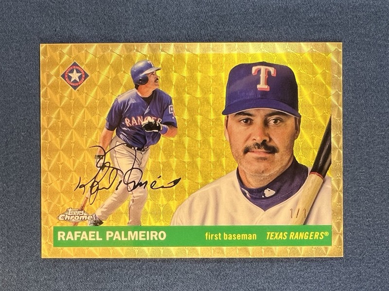 2025 Topps Chrome Platinum Rafael Palmeiro 1/1 Superfractor #441 Texas Rangers
