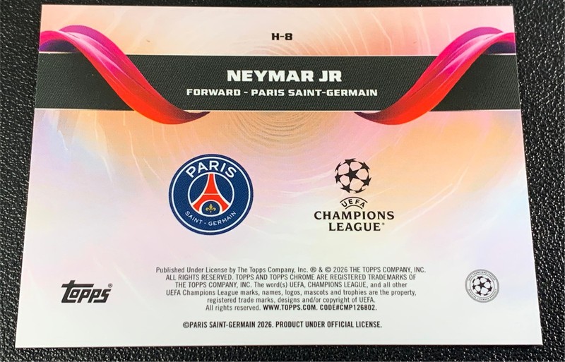 2025-26 Topps Chrome UEFA Neymar Jr. #H-8 Helix Case Hit SSp view 2