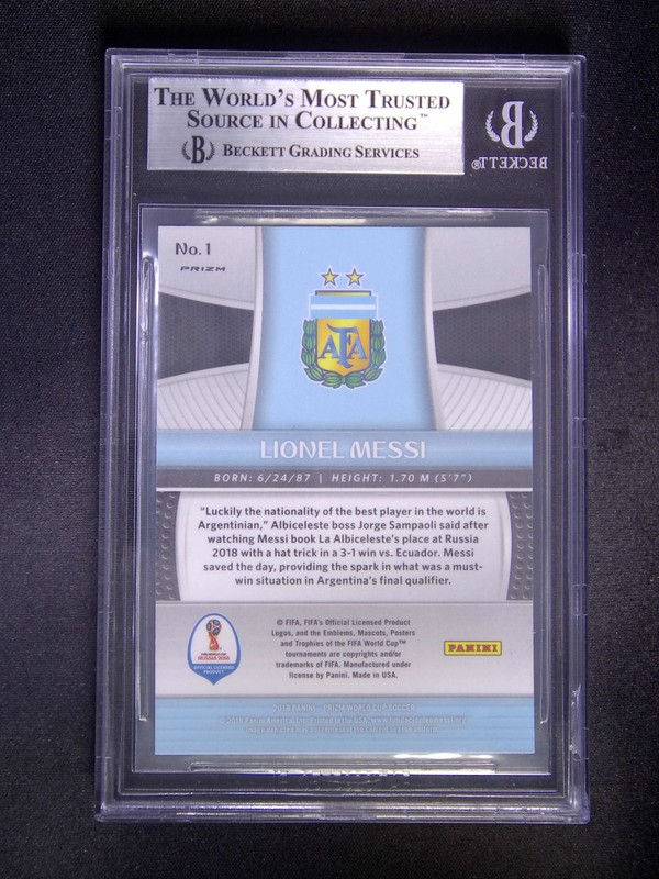 2018 Panini Prizm World Cup Lionel Messi #1 Argentina Silver BGS 9 view 2