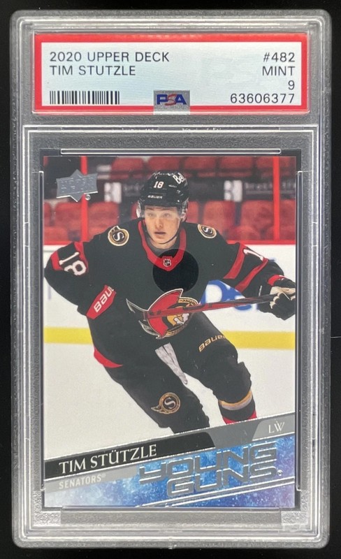 2020-21 Upper Deck #482 Tim Stutzle Young Guns RC PSA 9