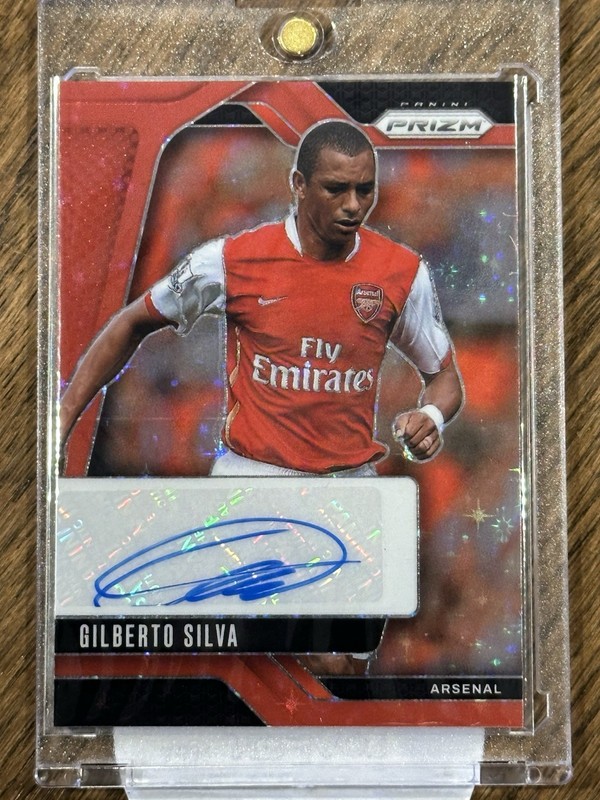 2014 Panini Prizm Gilberto Silva Auto Red Prizm Arsenal Brazil Legend SP