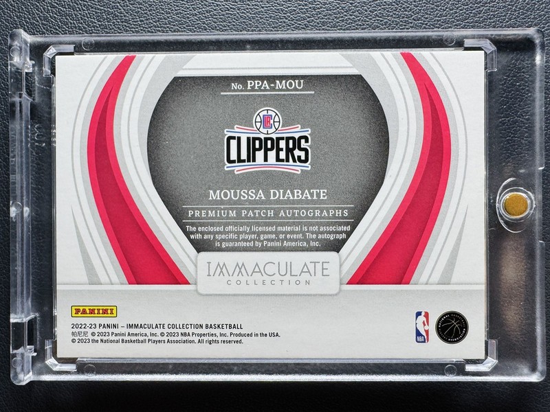 2022-23 Panini Immaculate Moussa Diabate Rookie RC GOLD Premium Patch Auto /10 view 2