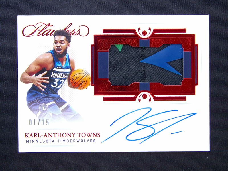 1/15 ≈1/1 2020-21 Panini Flawless Karl-Anthony Towns Auto Patch Ruby