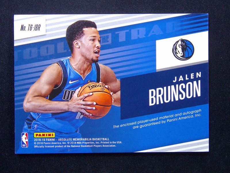 1/5 ≈1/1 2018-19 Panini Absolute Jalen Brunson RC Tools Of The Trade Auto Patch view 2