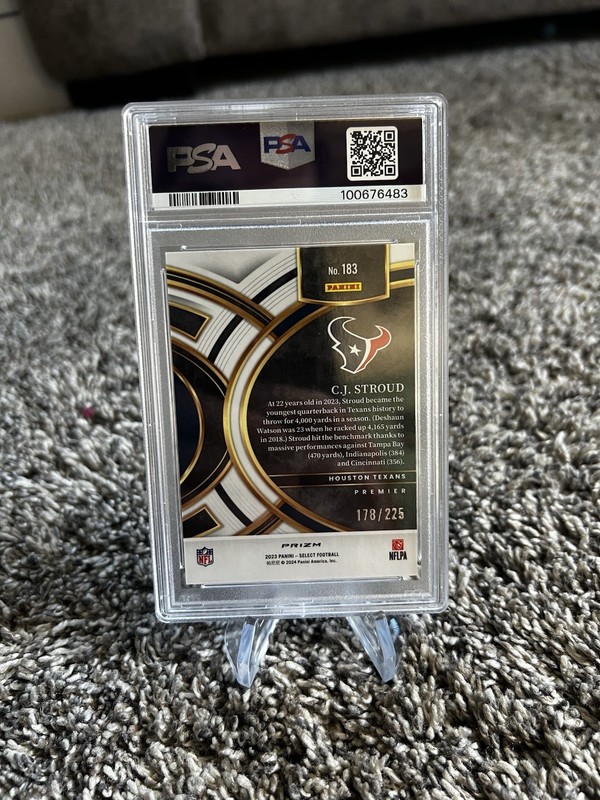 Panini 2023 Select Premier C.J. Stroud Texans #183 Tri-Color /225 RC PSA 10 view 2