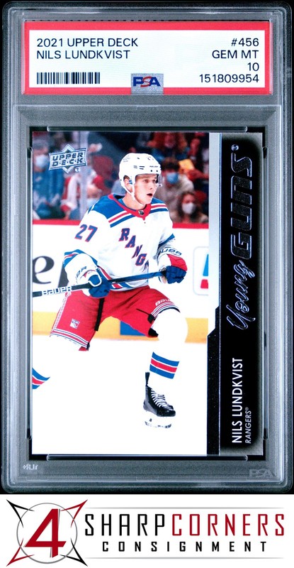 2021 UPPER DECK #456 NILS LUNDKVIST RC YOUNG GUNS PSA 10