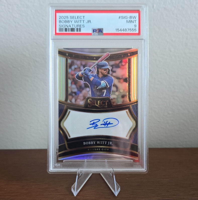 Panini 2025 Select Signatures Bobby Witt Jr. SIG-BW PSA 9 Auto Prizm
