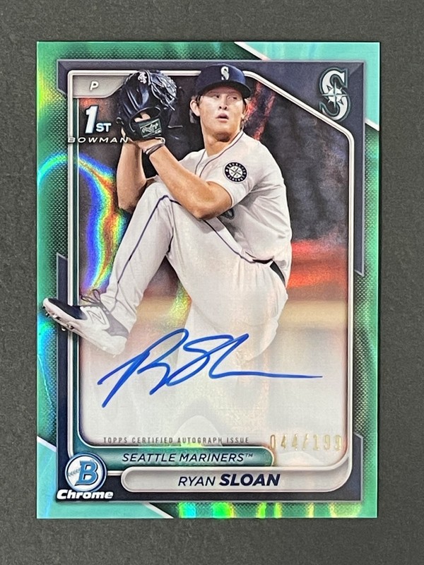 2024 Bowman Chrome 1st Ryan Sloan Aqua Lava Refractor /199 Auto