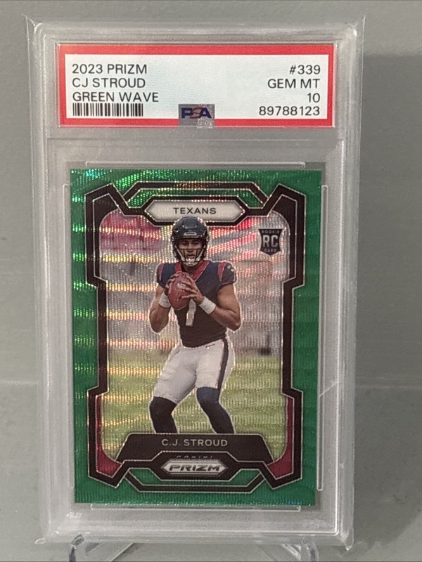 2023 Panini Prizm - C.J. Stroud #339 Green Wave Prizm PSA 10 view 1