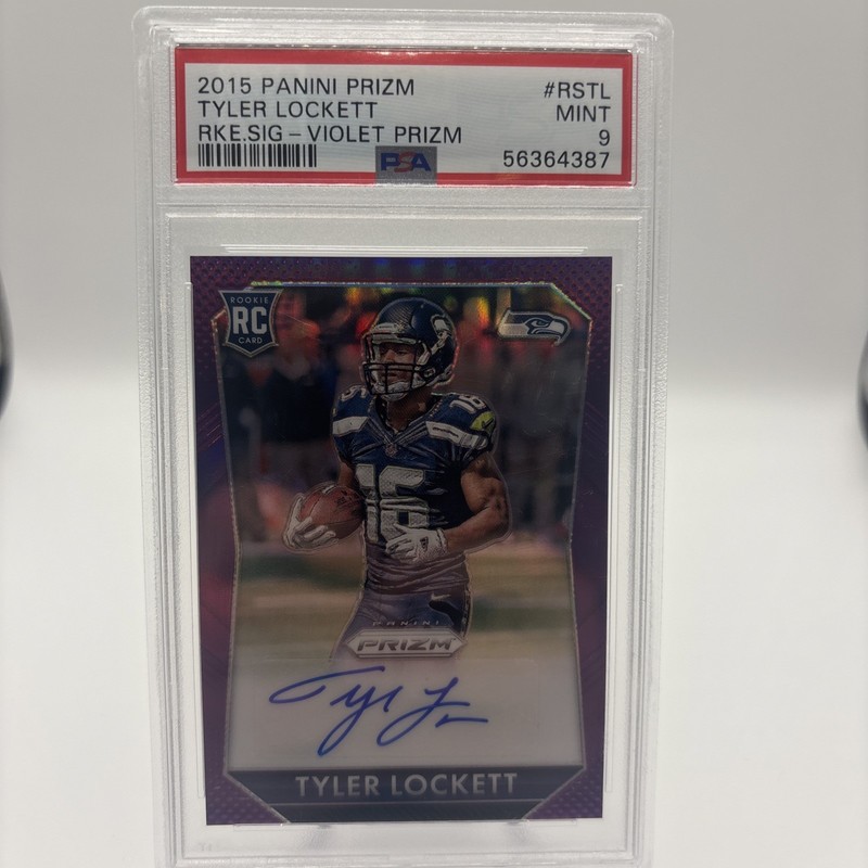 2015 PANINI PRIZM ROOKIE SIGNATURES VIOLET PRIZM #RSTL TYLER LOCKETT PSA 9 AUTO