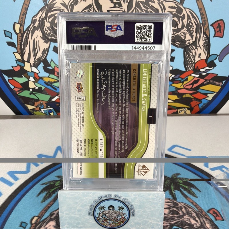 2012 Tiger Woods SP Authentic Red Patch Auto /100 PSA 6 Auto 10 view 2