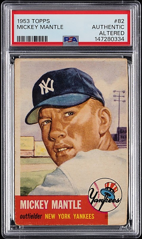 1953 Topps #82 Mickey Mantle PSA Authentic (Altered) view 1